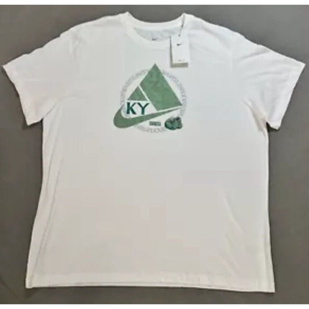 NIKE Kyrie Irving KY JOURNEY REWARDS Shirt‎ Mens 2XL White Short Sleeve Tee.